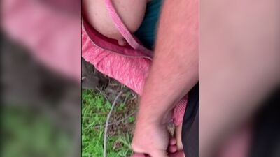 Wank Outdoors on Trail Helped by Female Hiker Who Gets Tits Out - pornvideoxo.club